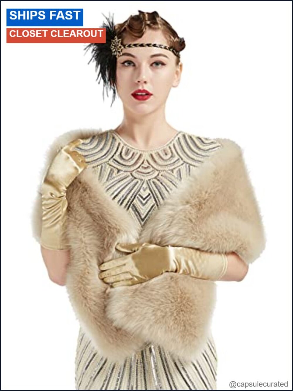 Faux Fur Collar Shawl Scarf Wrap Winter Cape Coat Accessory